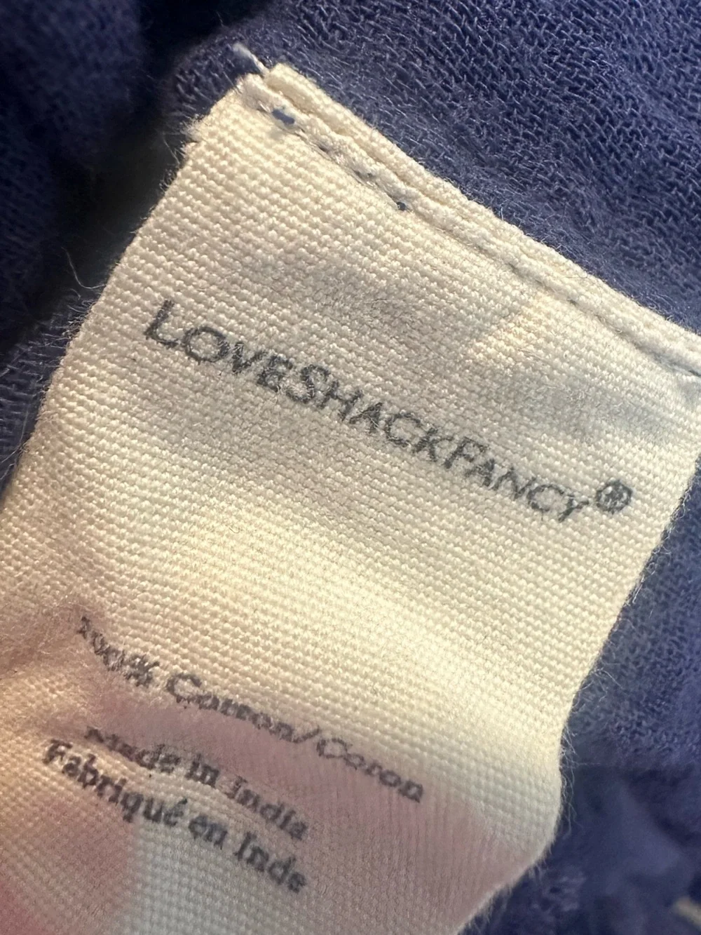 LoveShackFancy Audrina Cutout Rich Blue Ruffled Mini Dress size s